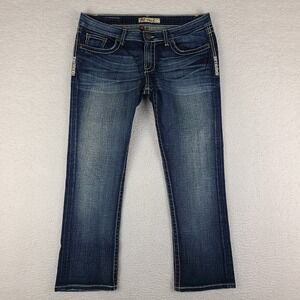 Buckle Jeans Womens 31 Blue Sabrina Capri Stretch Dark Wash BKE Denim *‎